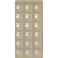 Clean Line Lockerette, 6 -tier, Bank of 3, 36" x 18" x 78", Steel, Beige, Rivet (Assembled) Nia-Chem Ltd.