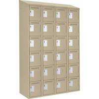 Clean Line Lockerette, 6 -tier, Bank of 4, 48" x 18" x 78", Steel, Beige, Rivet (Assembled) Nia-Chem Ltd.