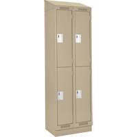 Clean Line Lockers, 2 -tier, Bank of 2, 24" x 18" x 82", Steel, Beige, Rivet (Assembled) Nia-Chem Ltd.