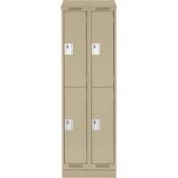 Clean Line Lockers, 2 -tier, Bank of 2, 24" x 18" x 82", Steel, Beige, Rivet (Assembled) Nia-Chem Ltd.