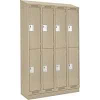 Clean Line Lockers, 2 -tier, Bank of 4, 48" x 18" x 82", Steel, Beige, Rivet (Assembled) Nia-Chem Ltd.