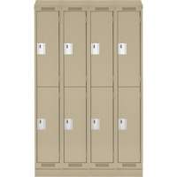 Clean Line Lockers, 2 -tier, Bank of 4, 48" x 18" x 82", Steel, Beige, Rivet (Assembled) Nia-Chem Ltd.