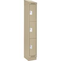 Clean Line Lockers, 3 -tier, 12" x 18" x 82", Steel, Beige, Rivet (Assembled) Nia-Chem Ltd.