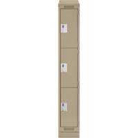 Clean Line Lockers, 3 -tier, 12" x 18" x 82", Steel, Beige, Rivet (Assembled) Nia-Chem Ltd.