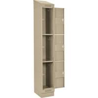 Clean Line Lockers, 3 -tier, Bank of 4, 48" x 18" x 82", Steel, Beige, Rivet (Assembled) Nia-Chem Ltd.