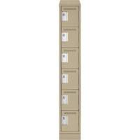 Clean Line Lockerette , 6 -tier, 12" x 18" x 82", Steel, Beige, Rivet (Assembled) Nia-Chem Ltd.