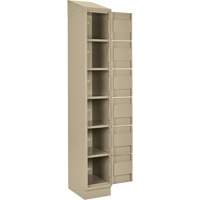 Clean Line Lockerette , 6 -tier, Bank of 4, 48" x 18" x 82", Steel, Beige, Rivet (Assembled) Nia-Chem Ltd.