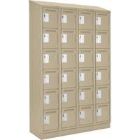 Clean Line Lockerette , 6 -tier, Bank of 4, 48" x 18" x 82", Steel, Beige, Rivet (Assembled) Nia-Chem Ltd.