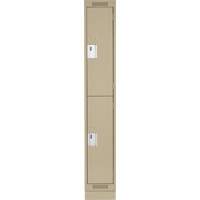 Casiers Clean Line, 2 niveaux, 12" x 18" x 76", Acier, Beige, Rivet (assembl&eacute;) Nia-Chem Ltd.