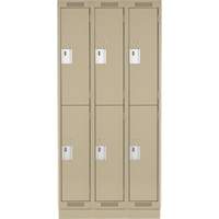 Clean Line Lockers, 2 -tier, Bank of 3, 36" x 18" x 76", Steel, Beige, Rivet (Assembled) Nia-Chem Ltd.