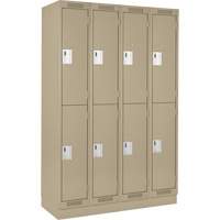 Clean Line Lockers, 2 -tier, Bank of 4, 48" x 18" x 76", Steel, Beige, Rivet (Assembled) Nia-Chem Ltd.