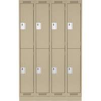 Clean Line Lockers, 2 -tier, Bank of 4, 48" x 18" x 76", Steel, Beige, Rivet (Assembled) Nia-Chem Ltd.
