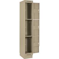 Clean Line Lockers, 3 -tier, Bank of 4, 48" x 18" x 76", Steel, Beige, Rivet (Assembled) Nia-Chem Ltd.