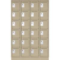 Clean Line Lockerette, 6 -tier, Bank of 4, 48" x 18" x 76", Steel, Beige, Rivet (Assembled) Nia-Chem Ltd.