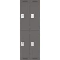 Clean Line Lockers, 2 -tier, Bank of 2, 24" x 18" x 72", Steel, Charcoal, Rivet (Assembled) Nia-Chem Ltd.