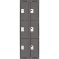 Clean Line Lockers, 3 -tier, Bank of 2, 24" x 18" x 72", Steel, Charcoal, Rivet (Assembled) Nia-Chem Ltd.