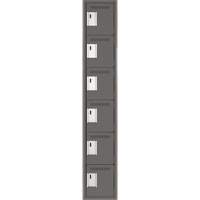 Clean Line Lockerette, 6 -tier, 12" x 18" x 72", Steel, Charcoal, Rivet (Assembled) Nia-Chem Ltd.