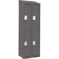 Clean Line Lockers, 2 -tier, Bank of 2, 24" x 18" x 78", Steel, Charcoal, Rivet (Assembled) Nia-Chem Ltd.