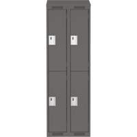 Clean Line Lockers, 2 -tier, Bank of 2, 24" x 18" x 78", Steel, Charcoal, Rivet (Assembled) Nia-Chem Ltd.