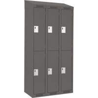 Clean Line Lockers, 2 -tier, Bank of 3, 36" x 18" x 78", Steel, Charcoal, Rivet (Assembled) Nia-Chem Ltd.