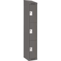 Clean Line Lockers, 3 -tier, 12" x 18" x 78", Steel, Charcoal, Rivet (Assembled) Nia-Chem Ltd.