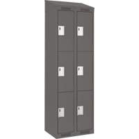 Clean Line Lockers, 3 -tier, Bank of 2, 24" x 18" x 78", Steel, Charcoal, Rivet (Assembled) Nia-Chem Ltd.