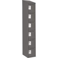 Clean Line Lockerette, 6 -tier, 12" x 18" x 78", Steel, Charcoal, Rivet (Assembled) Nia-Chem Ltd.