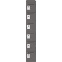 Clean Line Lockerette, 6 -tier, 12" x 18" x 78", Steel, Charcoal, Rivet (Assembled) Nia-Chem Ltd.