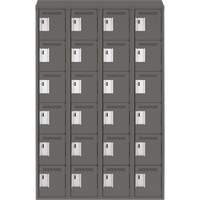 Clean Line Lockerette, 6 -tier, Bank of 4, 48" x 18" x 78", Steel, Charcoal, Rivet (Assembled) Nia-Chem Ltd.