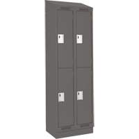 Clean Line Lockers, 2 -tier, Bank of 2, 24" x 18" x 82", Steel, Charcoal, Rivet (Assembled) Nia-Chem Ltd.