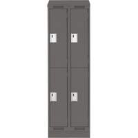Clean Line Lockers, 2 -tier, Bank of 2, 24" x 18" x 82", Steel, Charcoal, Rivet (Assembled) Nia-Chem Ltd.
