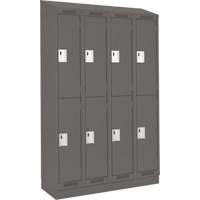 Clean Line Lockers, 2 -tier, Bank of 4, 48" x 18" x 82", Steel, Charcoal, Rivet (Assembled) Nia-Chem Ltd.