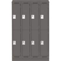 Clean Line Lockers, 2 -tier, Bank of 4, 48" x 18" x 82", Steel, Charcoal, Rivet (Assembled) Nia-Chem Ltd.