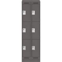 Clean Line Lockers, 3 -tier, Bank of 2, 24" x 18" x 82", Steel, Charcoal, Rivet (Assembled) Nia-Chem Ltd.