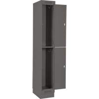 Clean Line Lockers, 2 -tier, Bank of 4, 48" x 18" x 76", Steel, Charcoal, Rivet (Assembled) Nia-Chem Ltd.
