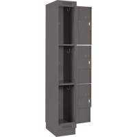 Clean Line Lockers, 3 -tier, Bank of 4, 48" x 18" x 76", Steel, Charcoal, Rivet (Assembled) Nia-Chem Ltd.