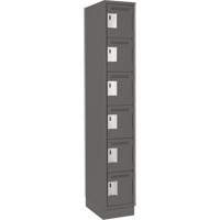 Clean Line Lockerette, 6 -tier, 12" x 18" x 76", Steel, Charcoal, Rivet (Assembled) Nia-Chem Ltd.