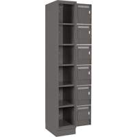 Clean Line Lockerette, 6 -tier, Bank of 4, 48" x 18" x 76", Steel, Charcoal, Rivet (Assembled) Nia-Chem Ltd.