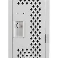 Clean Line™ Lockers, Bank of 2, 24" x 15" x 72", Steel, Grey, Rivet (Assembled), Perforated FK693 | Nia-Chem Ltd.