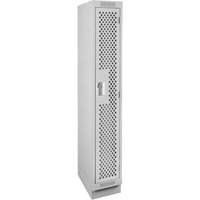 Clean Line Lockers, 12" x 15" x 76", Steel, Grey, Rivet (Assembled), Perforated Nia-Chem Ltd.