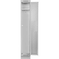 Clean Line Lockers, 12" x 15" x 76", Steel, Grey, Rivet (Assembled), Perforated Nia-Chem Ltd.