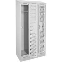 Clean Line Lockers, Bank of 3, 36" x 15" x 82", Steel, Grey, Rivet (Assembled), Perforated Nia-Chem Ltd.