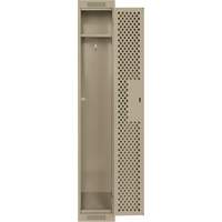 Casiers Clean Line, 12" x 15" x 72", Acier, Beige, Rivet (assembl&eacute;), Perfor&eacute; Nia-Chem Ltd.