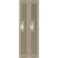 Clean Line Lockers, Bank of 2, 24" x 15" x 72", Steel, Beige, Rivet (Assembled), Perforated Nia-Chem Ltd.