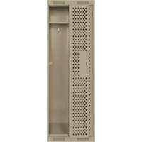 Clean Line Lockers, Bank of 2, 24" x 15" x 72", Steel, Beige, Rivet (Assembled), Perforated Nia-Chem Ltd.