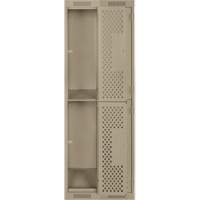 Clean Line Lockers, 2 -tier, Bank of 2, 24" x 12" x 72", Steel, Beige, Rivet (Assembled), Perforated Nia-Chem Ltd.
