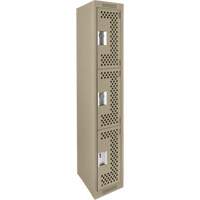Casiers Clean Line, 3 niveaux, 12" x 12" x 72", Acier, Beige, Rivet (assembl&eacute;), Perfor&eacute; Nia-Chem Ltd.