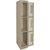 Casiers Clean Line, 3 niveaux, 12" x 12" x 72", Acier, Beige, Rivet (assembl&eacute;), Perfor&eacute; Nia-Chem Ltd.