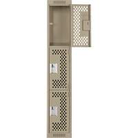 Casiers Clean Line, 3 niveaux, 12" x 12" x 72", Acier, Beige, Rivet (assembl&eacute;), Perfor&eacute; Nia-Chem Ltd.
