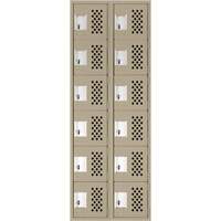 Assembled Lockerettes Clean Line Perforated Economy Lockers, 6 -tier, Bank of 2, 18" x 72" x 12", Steel Nia-Chem Ltd.